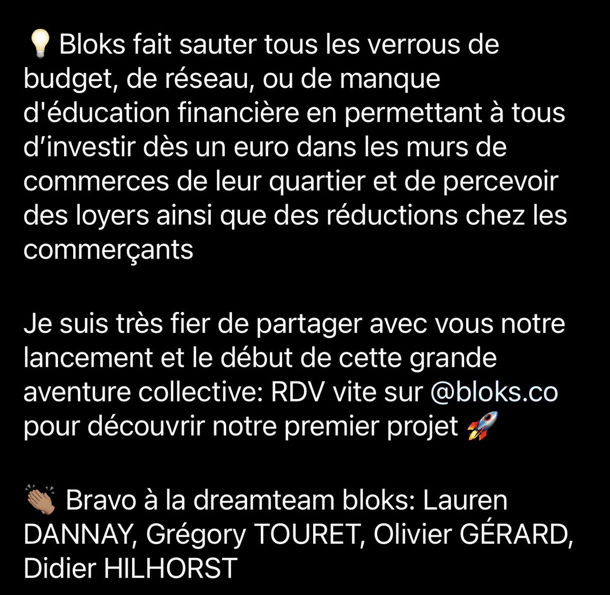mamadousakho's tweet photo. Je suis très fier de partager avec vous le lancement de cette grande aventure collective: RDV vite sur @bloks_co pour découvrir notre premier projet 🚀 https://t.co/weCr2ZzRde