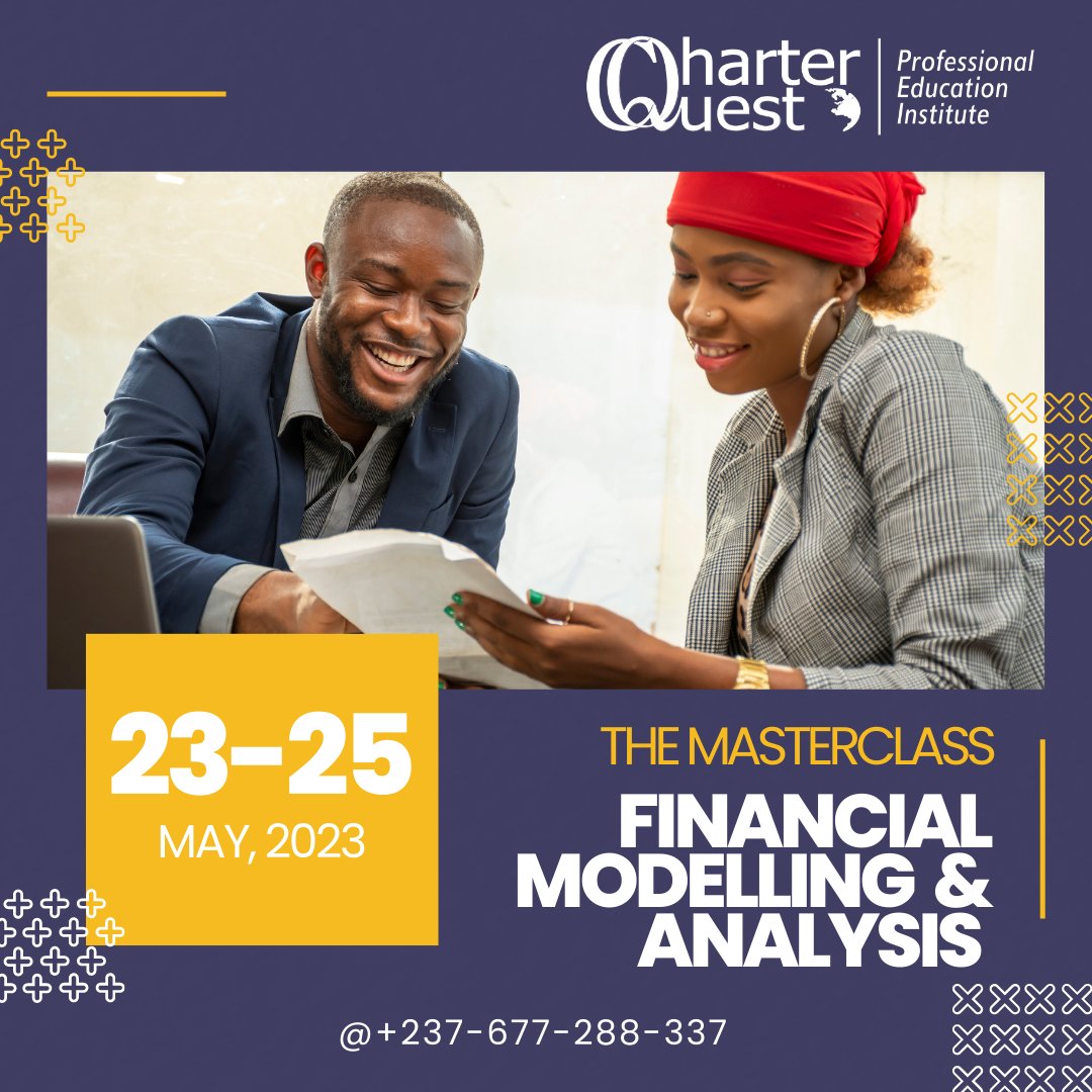 CharterquestC's tweet image. Don't miss CharterQuest's 3-day masterclass on Financial Modelling & Analysis! Enhance your skills with Excel & Bloomberg, learn forecasting, budgeting, valuation & network with industry experts. Register now! #financialmodelling #financialanalysis #CharterQuest