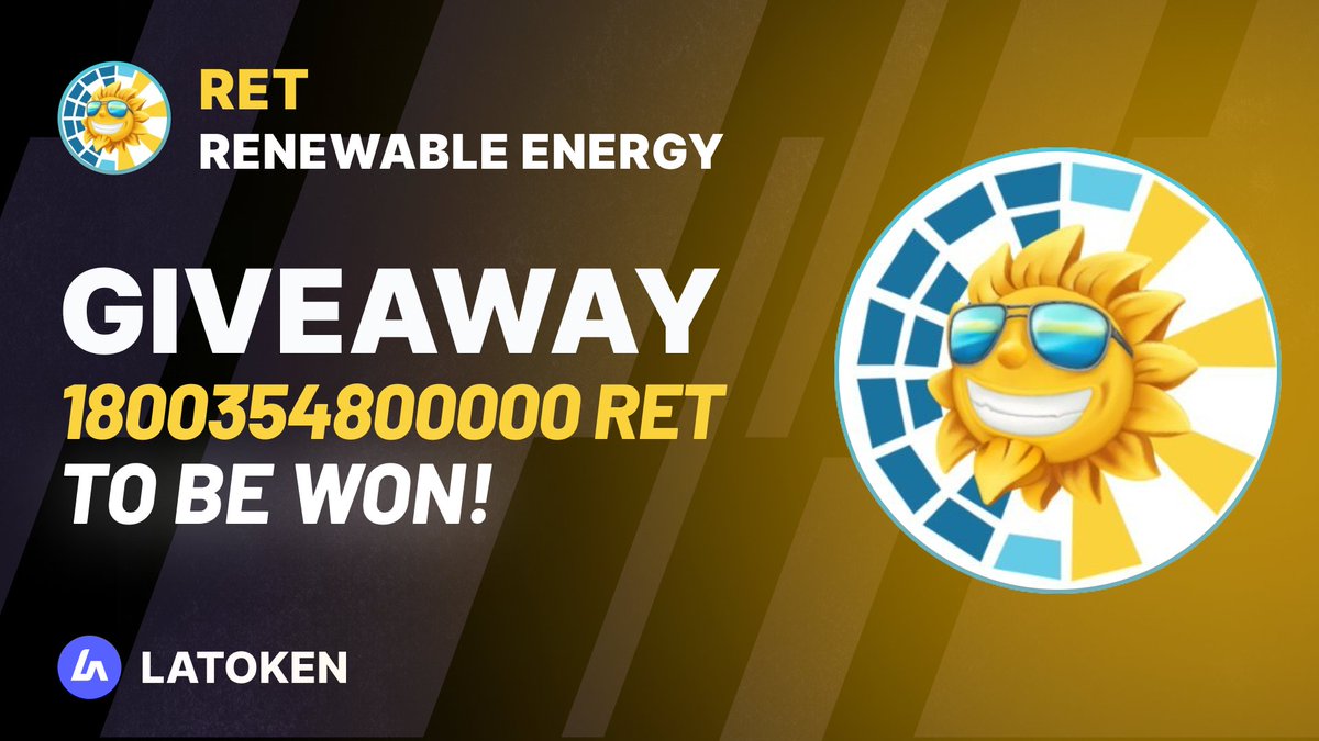 Latoken_cex's tweet image. 🏆 $1000 RENEWABLE ENERGY (RET) Giveaway on #LATOKEN 

🔥 105 Winners.
✅ Complete all tasks and qualify for the #Giveaway 
📲 Tag 5 Friends and Share.
⏰ April 19, 2023 - April 25, 2023.

JOIN GIVEAWAY👉 go.latoken.com/bio