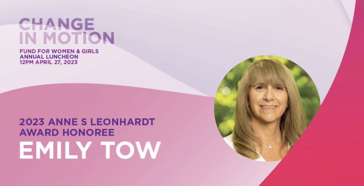 emilytowfdn's tweet photo. Thank you @FCCFoundation for honoring me with the Anne S. Leonhardt award at this year's Fund for Women &amp; Girls luncheon.

Can't wait to come together next week to celebrate the power of women and the importance of change. #ChangeInMotion https://t.co/O0qyJeoYBH https://t.co/xKShHhKa2k