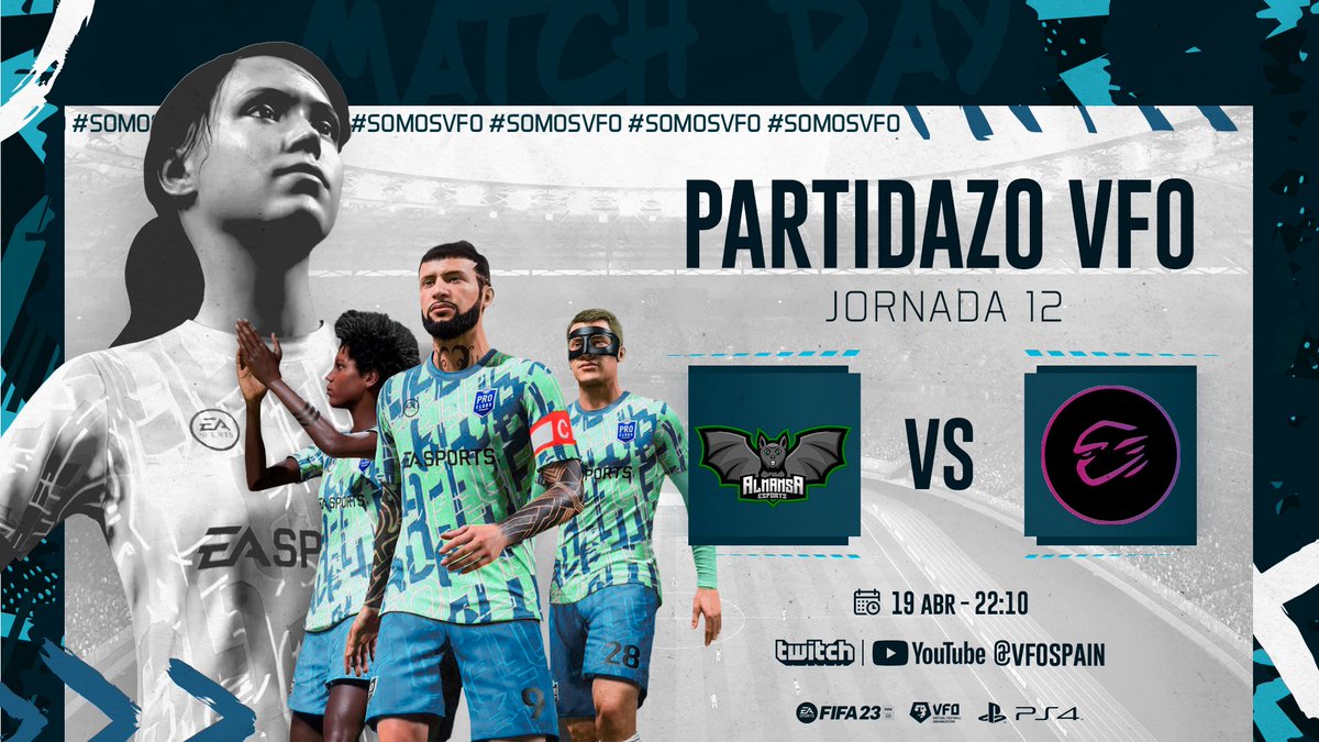 VFOspain's tweet photo. Hoy os traemos una buena dosis de #PartidazoVFO

🔵@Almansa_eS - @DojoGamingEU 
🟠@CatenaccioEsp - @recreinmortals 
🟢@Veguense_eSp - @AlandaluGaming
🔵@AnimersionGames - @InternacionalEA 

⏰Desde las 21:45 en directo

🖥️https://t.co/4db0mX6kur https://t.co/sDBgLkSUL4