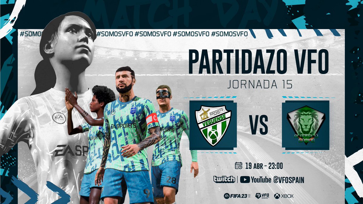 VFOspain's tweet photo. Hoy os traemos una buena dosis de #PartidazoVFO

🔵@Almansa_eS - @DojoGamingEU 
🟠@CatenaccioEsp - @recreinmortals 
🟢@Veguense_eSp - @AlandaluGaming
🔵@AnimersionGames - @InternacionalEA 

⏰Desde las 21:45 en directo

🖥️https://t.co/4db0mX6kur https://t.co/sDBgLkSUL4