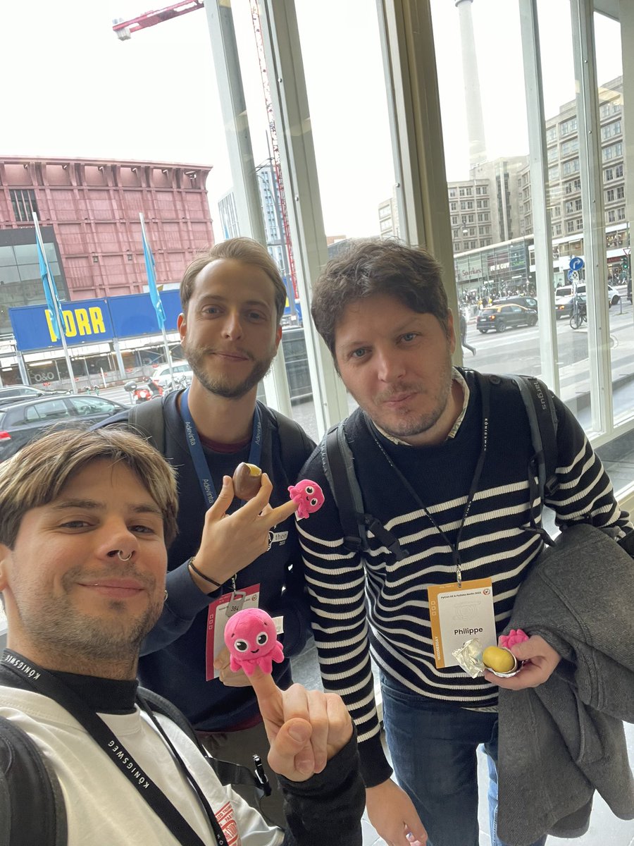 JulianBoronat's tweet photo. Last day of conference having a good time with @eric_bellet, @philippe_oger and Mohamed Amine EL BENDADI at #PyConDe2023 in Berlin 🙌🇩🇪. We attended a lot of good talks around LLMs, so I am excited to find proper use cases within @AdevintaSpain to implement what we learnt! https://t.co/nkcbrY4UFQ