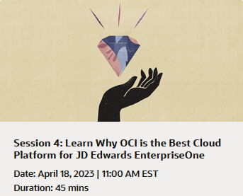 OracleJDEdwards's tweet photo. Discover how OCI can help you spend less while improving reliability, security, and performance, and help you to achieve more with your existing JD Edwards investments in @OracleJDEdwards #OCI #cloudprovisioning. Register for this webinar at https://t.co/ssMb6NgjxX. https://t.co/zWKmlIbgSn