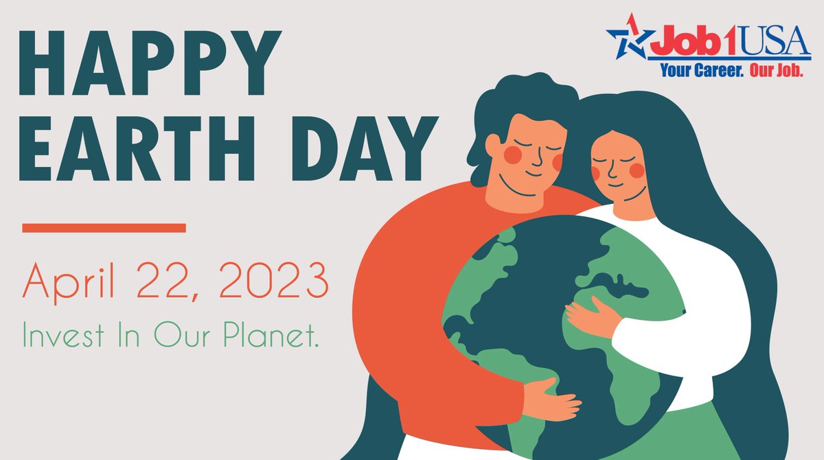 Job1USA's tweet photo. 🌎🌳🌲 Today, we celebrate Earth Day! 🌎🌳🌲

Earth Day 2023 is about Investing in Our Planet, which highlights the importance of dedicating our time, resources and energy to solving climate change and other environmental issues! https://t.co/hWBWECbBjG