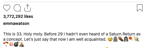 What a coincidence that Emma Watson gave Saturn a nod on her birthday at the weekend — or is it?!?!?! #uncanny