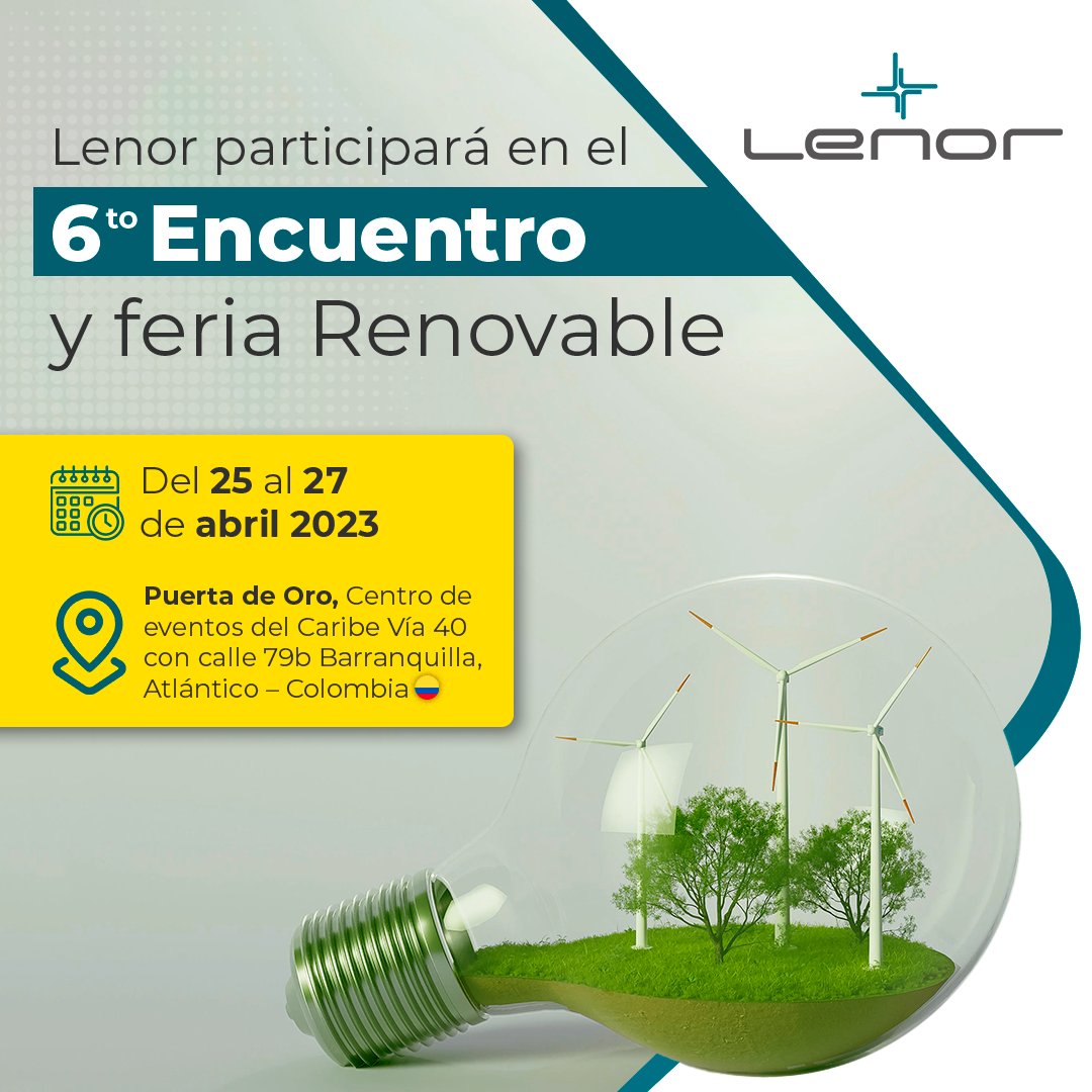 LenorColombia's tweet photo. Amplíe sus oportunidades de comercialización, fabricación y venta de productos con energía renovable participando del 6ª Encuentro y feria Renovable.

Contáctenos para mayor información Teléfonos: 3176538123 / 3167414059 https://t.co/pBdjOS7pLy https://t.co/idID4urtV2