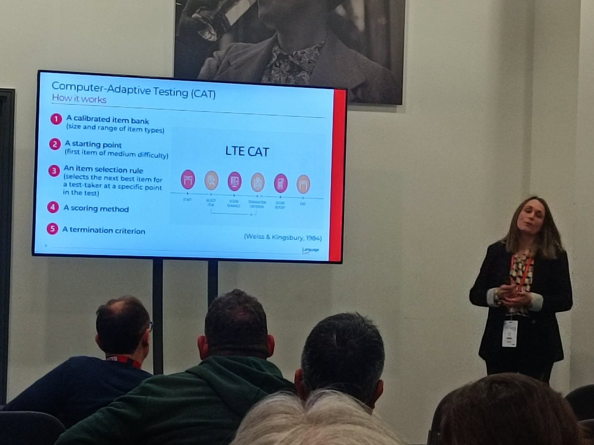 nisarshaikh__7's tweet photo. An engaging talk by Corina Dourda on the benefits and challenges of Computer-Adaptive Testing (CAT) for teachers and learners.Gained insights about how CAT works, including a calibrated item bank and item selection rule. #LanguageCert #CATtesting #education #iatefl2023 #tejas4ed https://t.co/PDkMAsao15