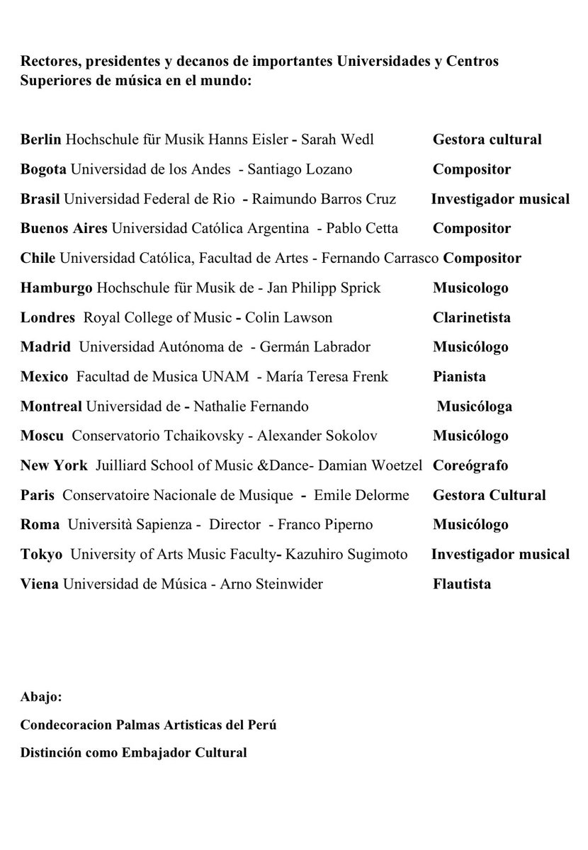 PabloInculto's tweet image. ATENCIÓN. Carta abierta del pianista Juan José Chuquisengo (Palmas Artísticas de Minedu) al Ministro de Educación Oscar Becerra por el caso de la Universidad Nacional de Música, abogando por una educación artística de calidad. @MineduPeru @OscarBecerraT