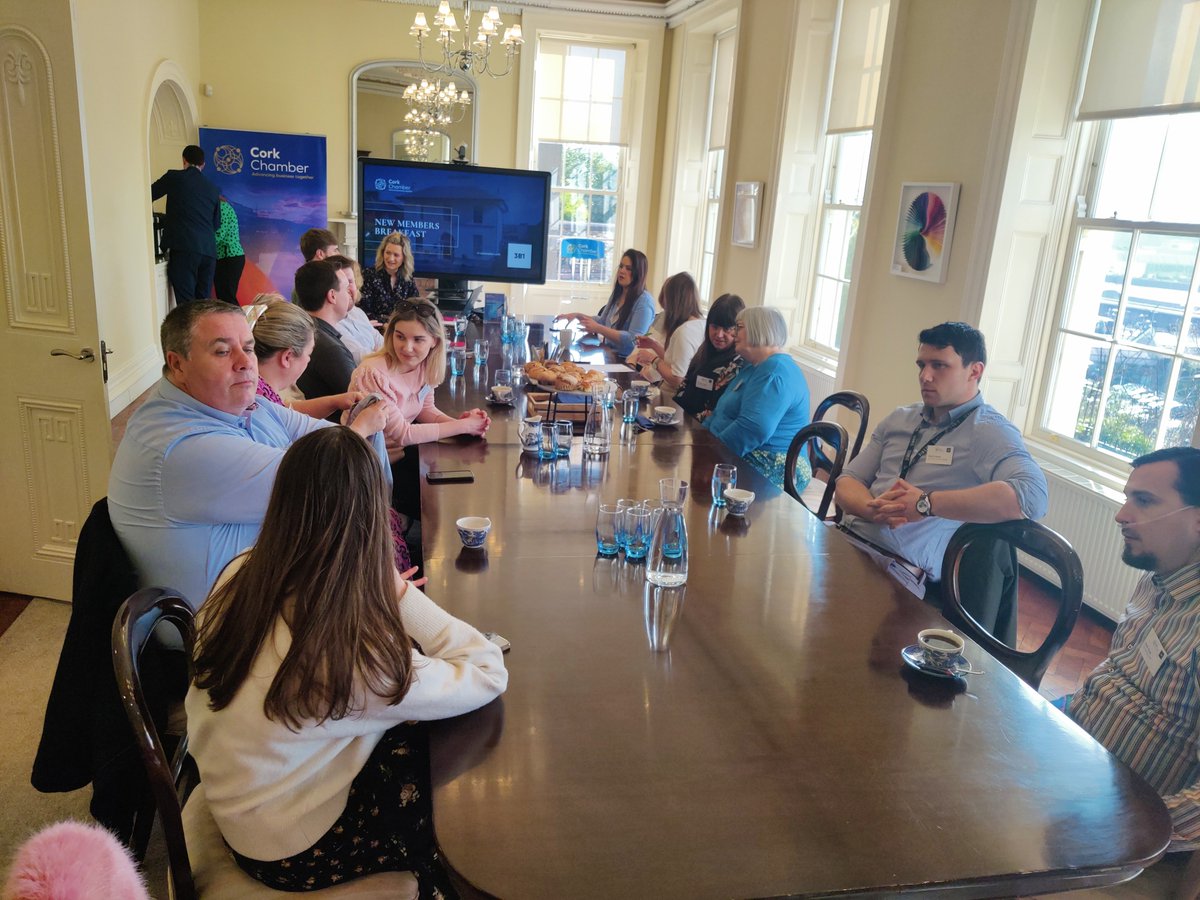 CorkChamber's tweet photo. Always great to welcome our newest members to the Cork Chamber office for our New Members Breakfast in association with @3B1agency 

Businesses of all sizes and sectors came together for an informative morning, finding out the many ways they can utilise their membership! https://t.co/qslewhqxJE