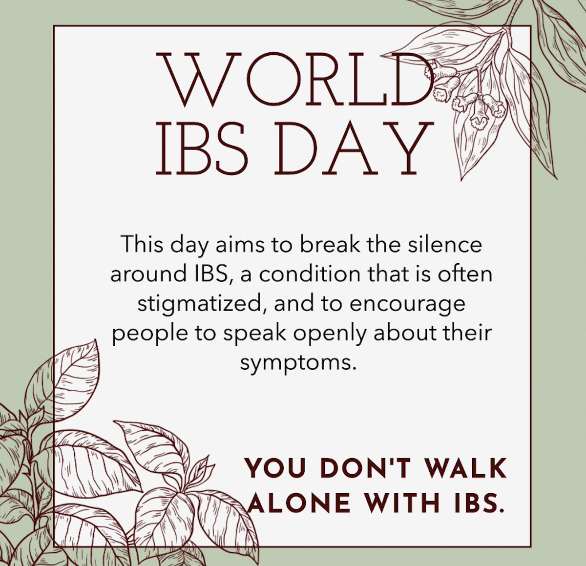 Many people who suffer from #IBS feel embarrassed to talk about their symptoms. Poo is still considered a taboo topic. On #WorldIBSDay, people affected by IBS can find comfort and support in the knowledge that they are not alone in their struggle.

#gitwitter #MedTwitter #FGID