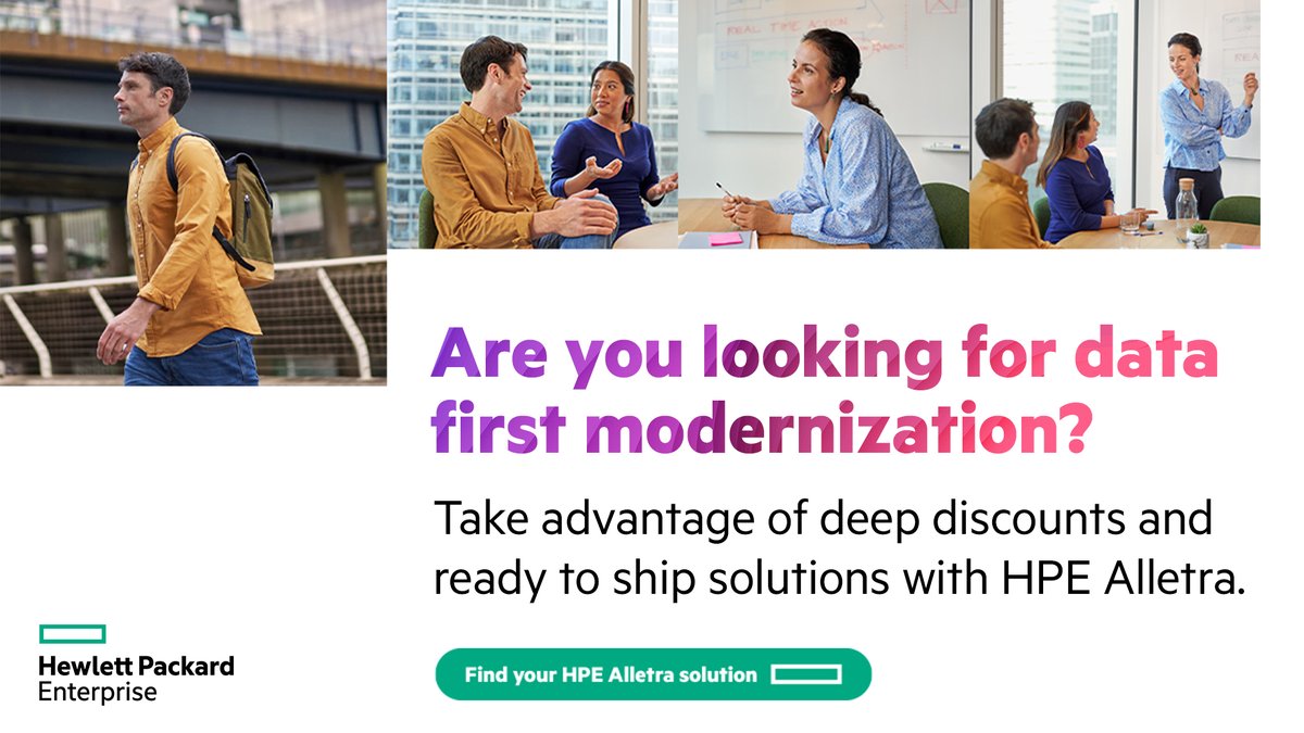 IT_Partners_'s tweet photo. Start with simplifying your data management via a cloud operational experience so that you can eliminate app disruptions, protect data against threats, enable data mobility &amp; drive insights. Don't miss the deep discounts &amp; ready-to-ship solutions with @HPE_Storage! #HPEAlletra https://t.co/F7r8lUMAlY