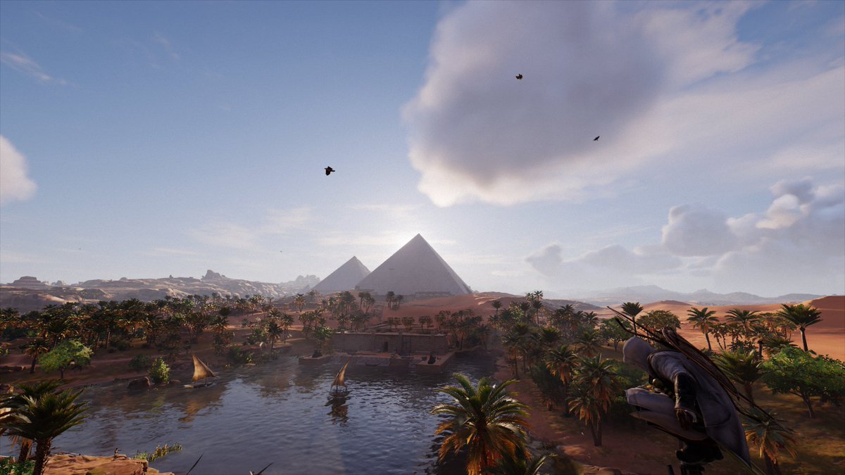 MrJesterI's tweet photo. Pyramids of Giza #Games #AssassinsCreedOrigins #XboxShare #VirtualLandscape #AC https://t.co/EH7FNqWkgt