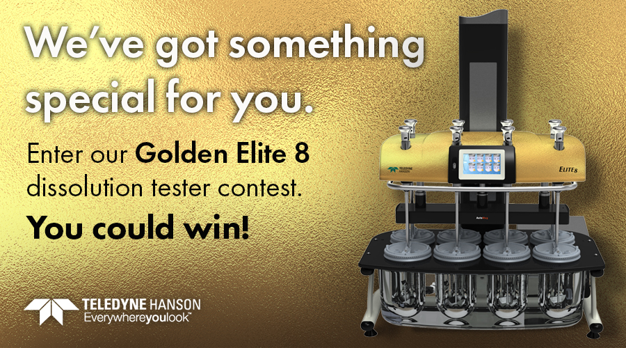 TeledyneHanson's tweet photo. Teledyne Hanson’s Elite 8 is the gold standard in dissolution testing. What better way for us to demonstrate that fact than by awarding some lucky lab a one-of-its-kind golden Elite 8 of your very own? Enter to win at https://t.co/bmqFUWWPMK
#dissolutiontesting #goldenelite8 https://t.co/05W5CdQj4O