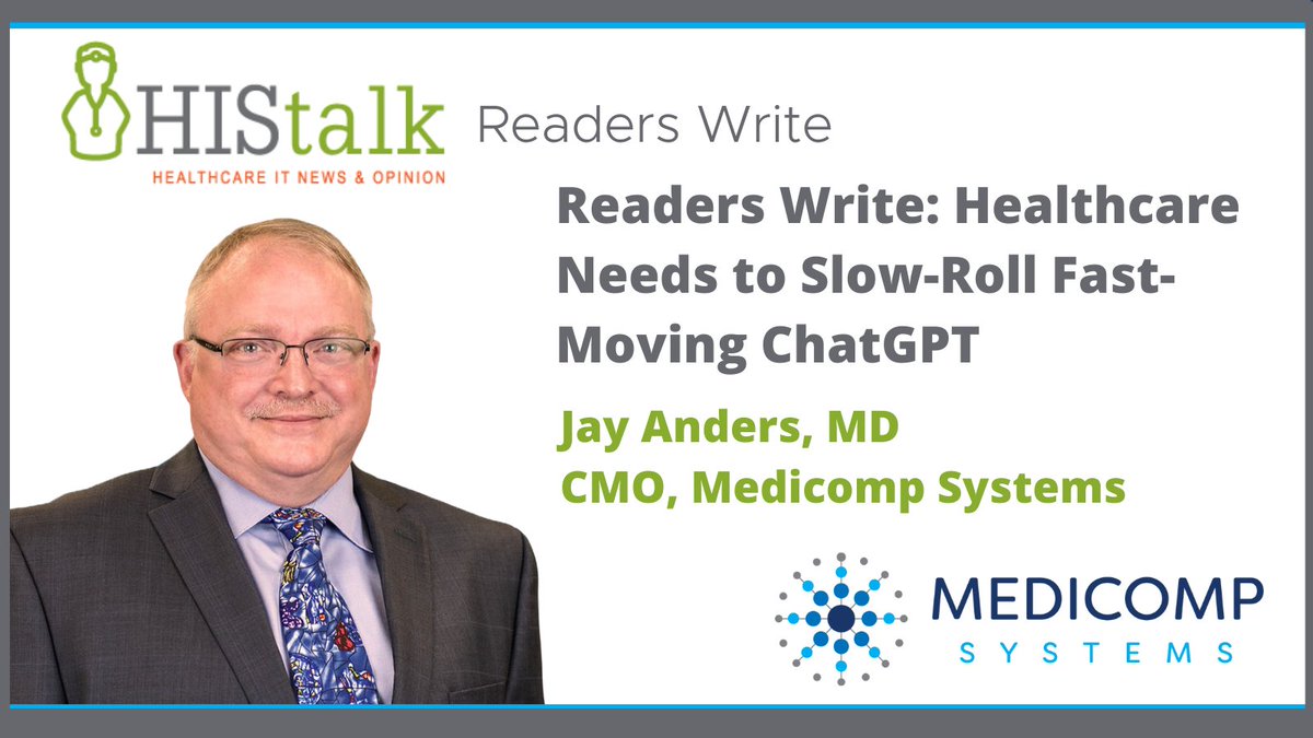 MedicompSys's tweet photo. Now that the initial hype surrounding the chatbot #ChatGPT has peaked or perhaps plateaued, its strengths, weaknesses, & applications are being scrutinized.
Read more from @medicompdoc via @HIStalk #ReadersWrite: https://t.co/wG5mb15kmW #AI #DiagnosticallyConnectingData https://t.co/TDjZlukKFm