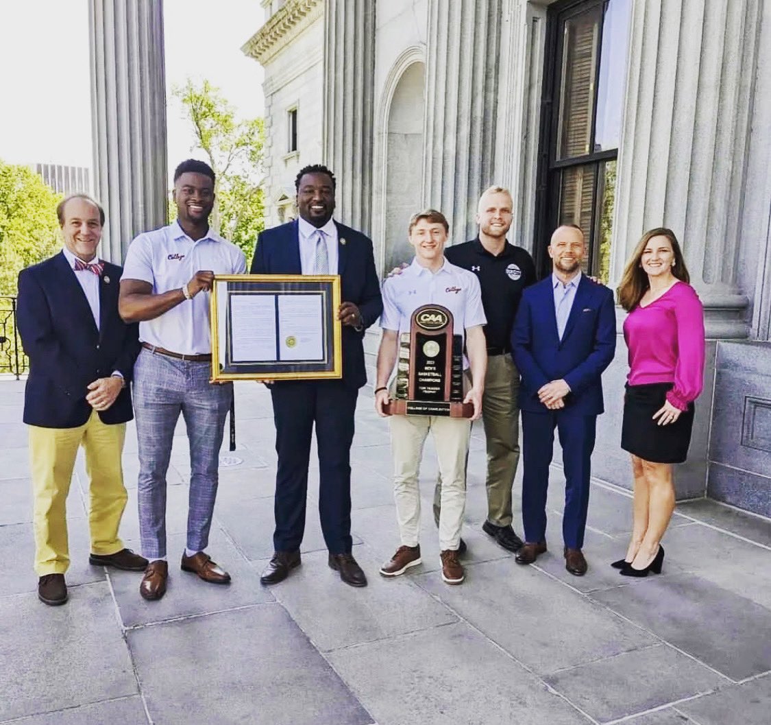 HartnettFor110's tweet image. Enjoyed being able to celebrate @CofCBasketball winning season yesterday in the House!