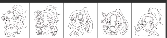 成長〜
これ+らんたろ描いて、六年一年と同じくミニアクキーとシールにしようかと…
色を塗って今日の午前中に入稿したいよ…時間がないね… 