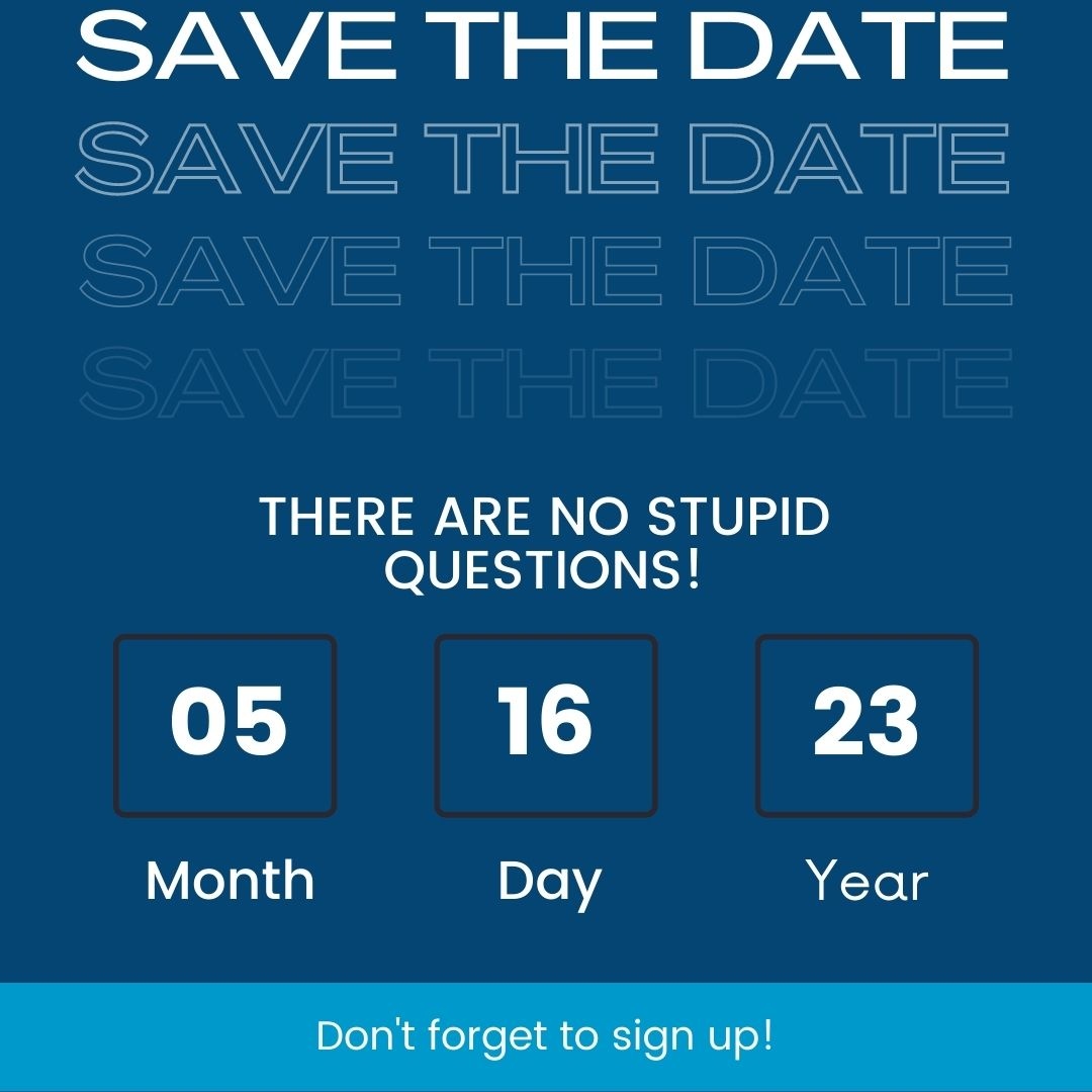 Save the date!

Join us via Zoom on May 16th, 2023, at 7 pm for There Are No Stupid Questions!

Don't forget to sign up here!

cci-sw.on.ca/events/2023/05…