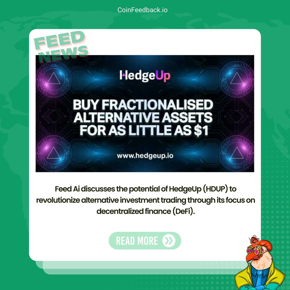 yeniyedi7's tweet photo. Feed Ai discusses the potential of HedgeUp (HDUP) to revolutionize alternative investment trading through its focus on decentralized finance (DeFi).
For more feed AI news and more, please visit https://t.co/R3lpkiGz65.
#coinfeedback #Cryptonews #ai
https://t.co/bYcssjfSak https://t.co/fC3J6AuMva