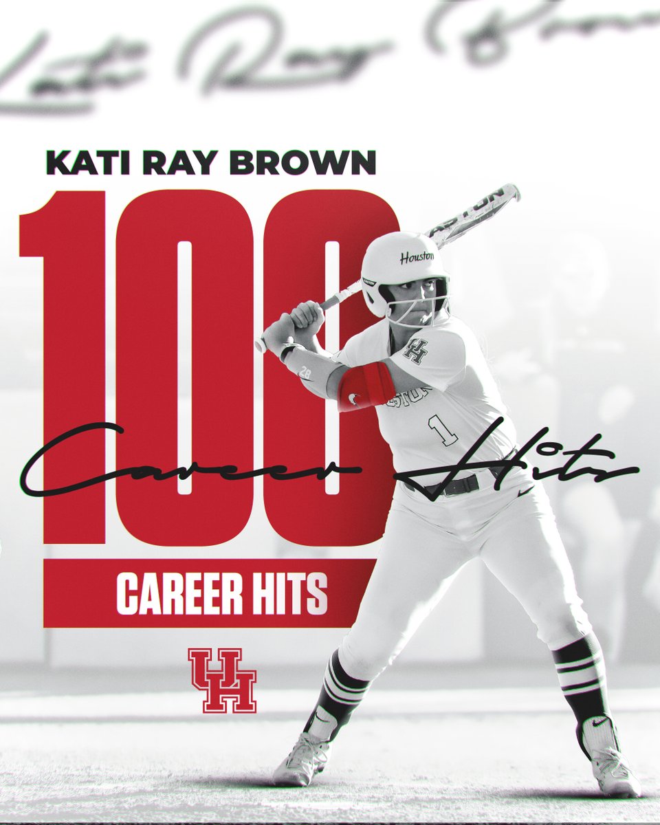 1⃣0⃣0⃣ career hits for <a href="/katiraybrown/">Kati Ray Brown🌸⭐️🥝🌼🍒🎀💜</a> 🙌

#GoCoogs