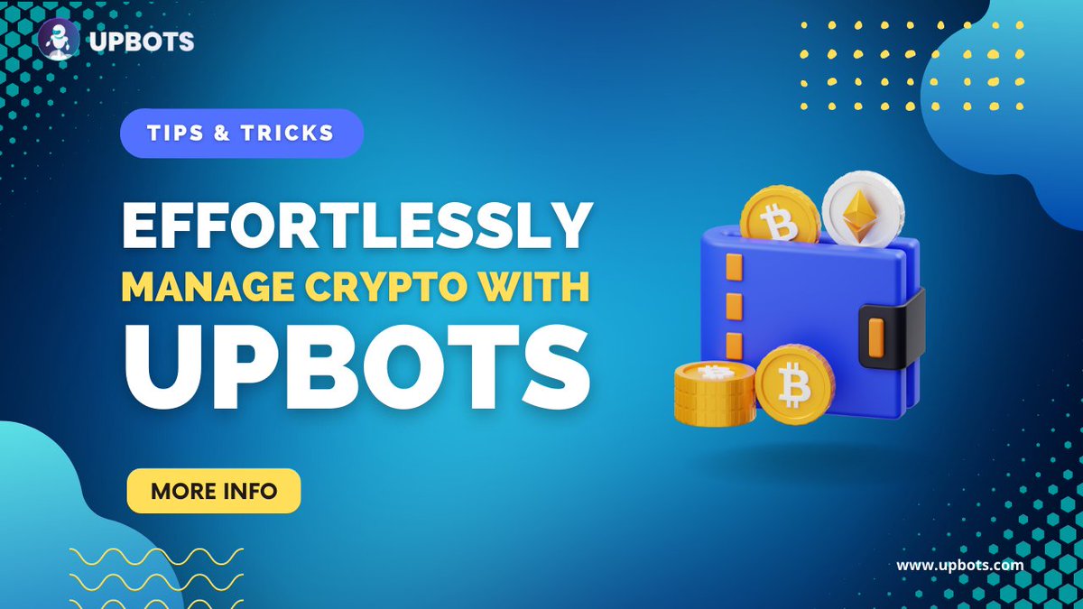 UpBots's tweet photo. Are you a busy trader with multiple wallets to manage? 🤔 Let UpBots handle the hard work for you with our portfolio management tools! 🚀 Sign up now and streamline your trading process.

https://t.co/YbxsMeUC3t

#UpBots #CryptoTrading #PortfolioManagement #BusyTraders" https://t.co/KgZIiLb5HH