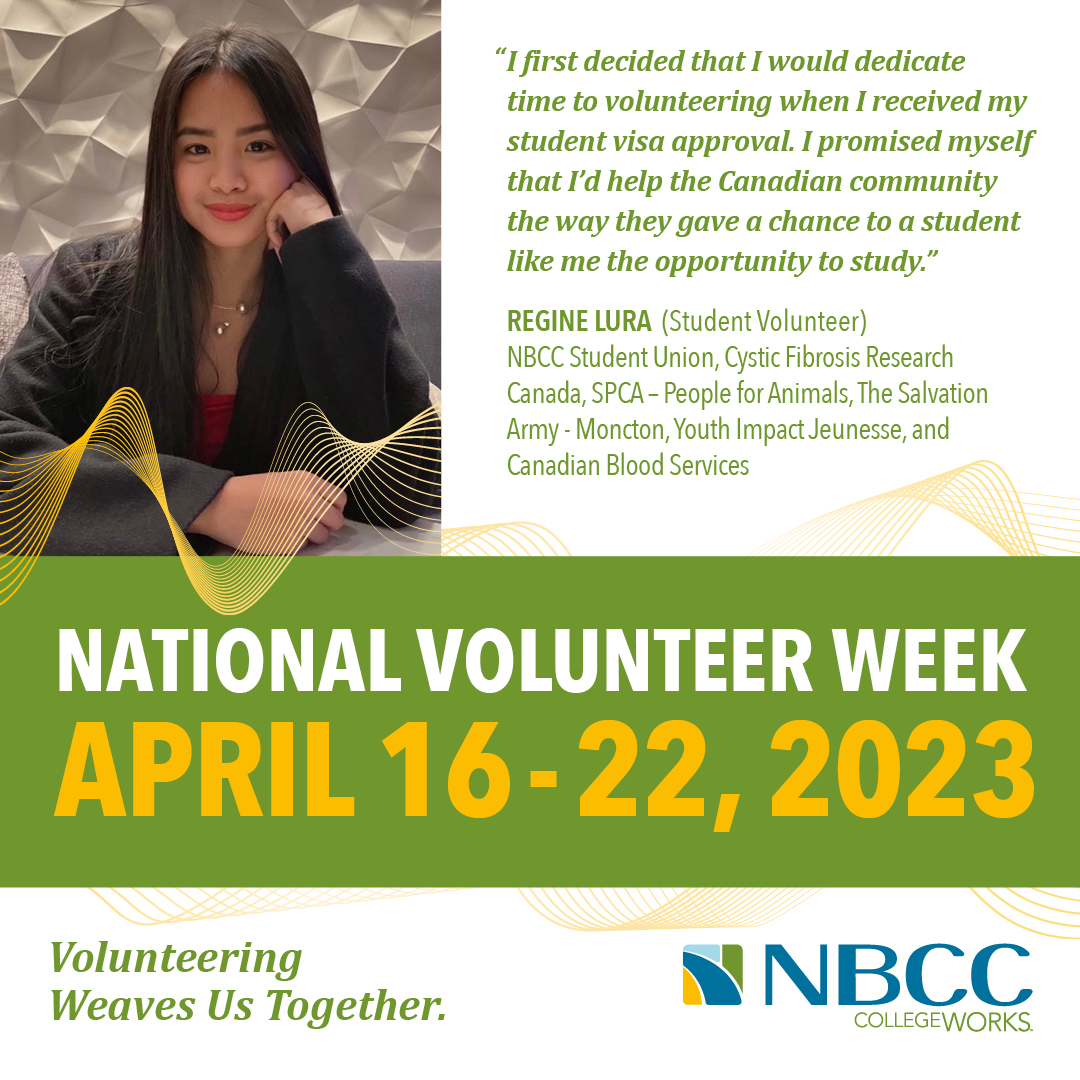 TransformNB's tweet photo. We’re continuing to celebrate #NVM2023 💚

A huge shoutout to all our extraordinary student volunteers at @myNBCC  who give their time and energy to #TransformNB! 👏 

Your dedication and hard work are truly appreciated! 🙌 https://t.co/1aCPrCv4aF