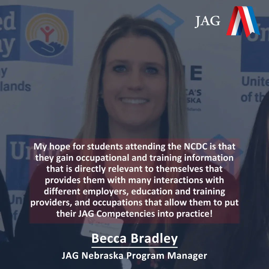 JAGnational's tweet photo. "Iโm looking forward to our #jagstudents using the knowledge they have gained through JAG and participating in #NCDC competitions to bring their skills into the real world!" Becca Bradley"#competitiveevents #youth https://t.co/AZ9ZOWpiY7