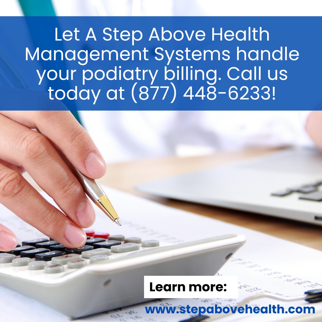 StepAboveHealth's tweet photo. Did you know incorrect coding and billing practices can lead to denied claims and lost revenue? Trust the experts at A Step Above Health Management Systems to handle your podiatry billing. We can help! https://t.co/mGnzBLQFkp https://t.co/RiR2bj1PSG