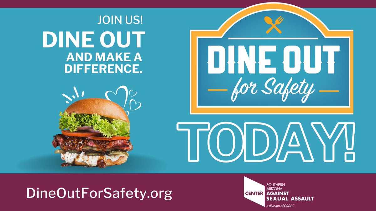 whatsuptucson's tweet photo. #DineOut Today, Tucson!

You're not only enjoying delicious food but also supporting a great cause. Join Dine Out for Safety and help provide free services to survivors.

See all the restaurants and info: https://t.co/90n3JOZDgk

@SACASA_AZ 
#DineOutForSafety #DineOutTucson #ad https://t.co/glyZDIUFjL