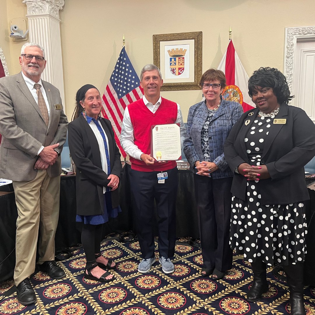 CityStAug's tweet photo. The #CityStAug Commission has proclaimed April 2023 as #WaterConservationMonth! Douglas Conkey, Intergovernmental Coordinator for @SJRWMD was in attendance at the April 10 meeting to accept the proclamation from Commissioner Barbara Blonder. #EnvironmentalAwarenessWeek https://t.co/JXZR1BuucV