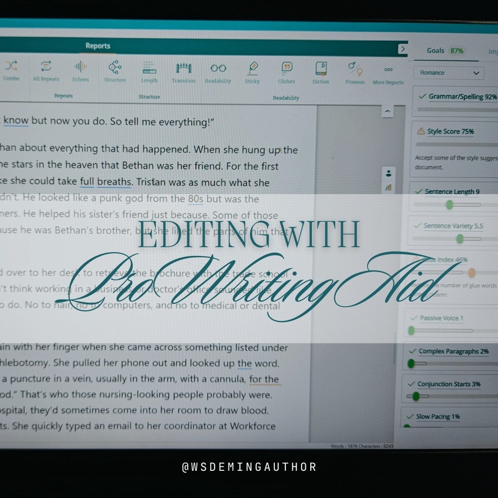 WSDeming's tweet photo. This is not a paid advertisement. I just want to sing the praises of ProWritingAid. Sometimes it's hard for me to see where my sentences have stopped making sense, or when they're too long. (And it's not as expensive as Grammarly and more accurate.)

#Pr… https://t.co/fWZJ97jBv6 https://t.co/r2dqszGNwa