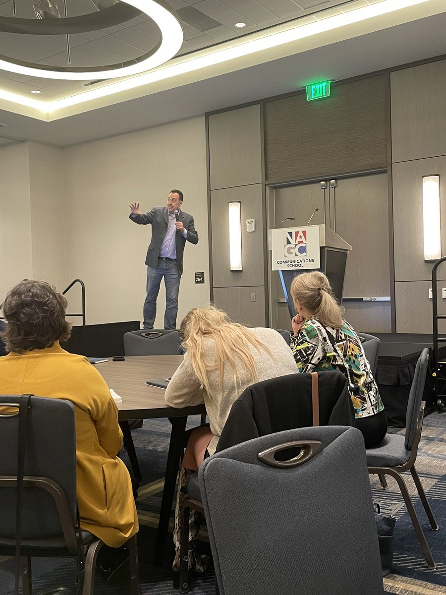 NAGC's tweet photo. As we talk about ethical decision making, @coreyciocchetti shares with attendees the importance of chasing what truly matters in life — a solid character, strong personal relationships and a sense of contentment. 

#NAGCBacktoSchool https://t.co/E4Qi9NXlic