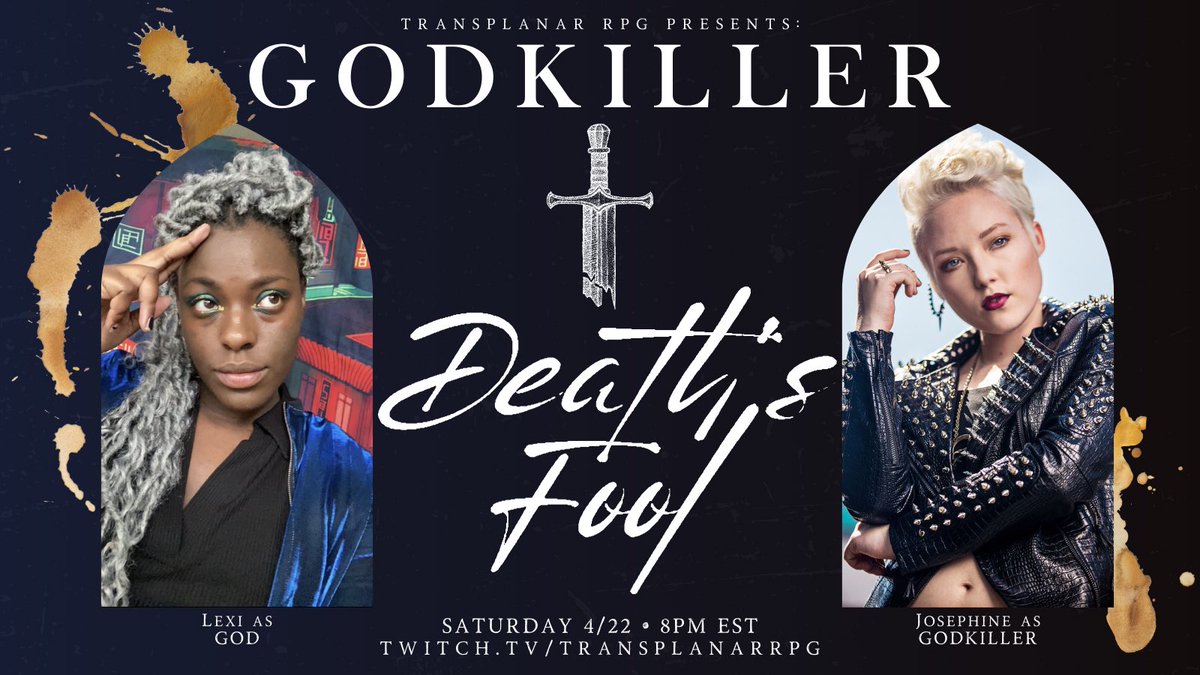 TransplanarRPG's tweet photo. You’ve got a bone to pick, Godkiller.
A rage burning in your ribs.
A promise you refuse to let die.

🩸⚔️🩸

Join @blackgirlmage &amp; @JCVIM in a very vicious GODKILLER one-shot this Saturday at 8pm ET — lest you draw the ire of the Wronged. https://t.co/BXFh88AslQ