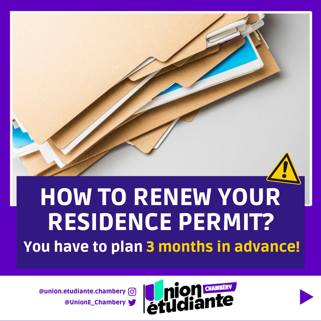 UnionE_Chambery's tweet photo. 🇬🇧 How do you renew your residence permit for next year? We'll explain everything to you! ⤵️ https://t.co/RoEBGZJnP5
