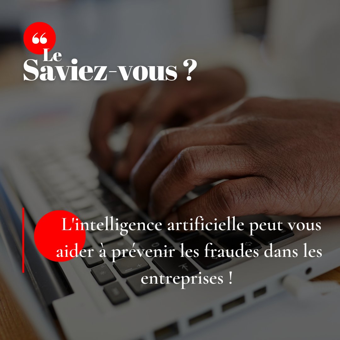ReactiveExec's tweet image. - 𝐋𝐄 𝐒𝐀𝐕𝐈𝐄𝐙-𝐕𝐎𝐔𝐒 ? -
Le saviez-vous ? L'intelligence artificielle peut aider à prévenir les fraudes dans les entreprises !