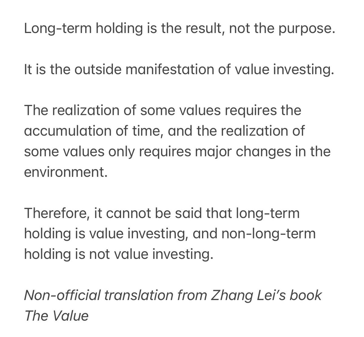 AngieLWM's tweet photo. Is long-term holding always value investing? 

See what famous Chinese investor Zhang Lei said 👇🏻 https://t.co/U4hFtXOyg0