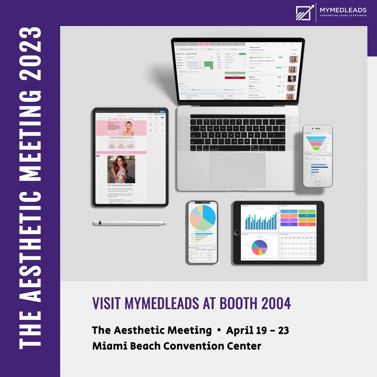 MyMedLeads's tweet photo. Hey Aesthetic Meeting attendees, don't miss your chance to see MyMedLeads in action! Swing by booth 2004 for a quick demo of our innovative lead management software designed for aesthetic practices. See you there!

#theaestheticmeeting #theaestheticmeeting2023 #plasticsurgery https://t.co/8GM9rKIV9p