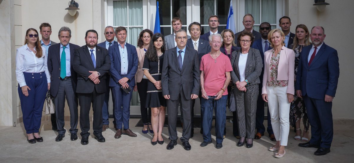 DTzantchev's tweet photo. 1/2 I was honored to host Holocaust survivor Gidon Lev today for an inspiring Yom HaShoah ceremony. He shared w/ ambassadors from the 🇪🇺 & across the globe his moving story surviving Theresienstadt & his innovative way to educate the young generation about the Holocaust on TikTok https://t.co/7BHLhv9uCx