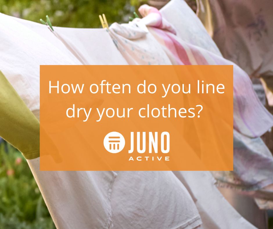 junoactive's tweet image. 👚👖 Let’s celebrate National Hanging Out Day!👗🧺 Line drying clothes is good for the environment, prevents static cling, can disinfect and extend clothing life, and gets us outside! 

#nationalhangingoutday #JunoActive #linedry #plussizeclothes
