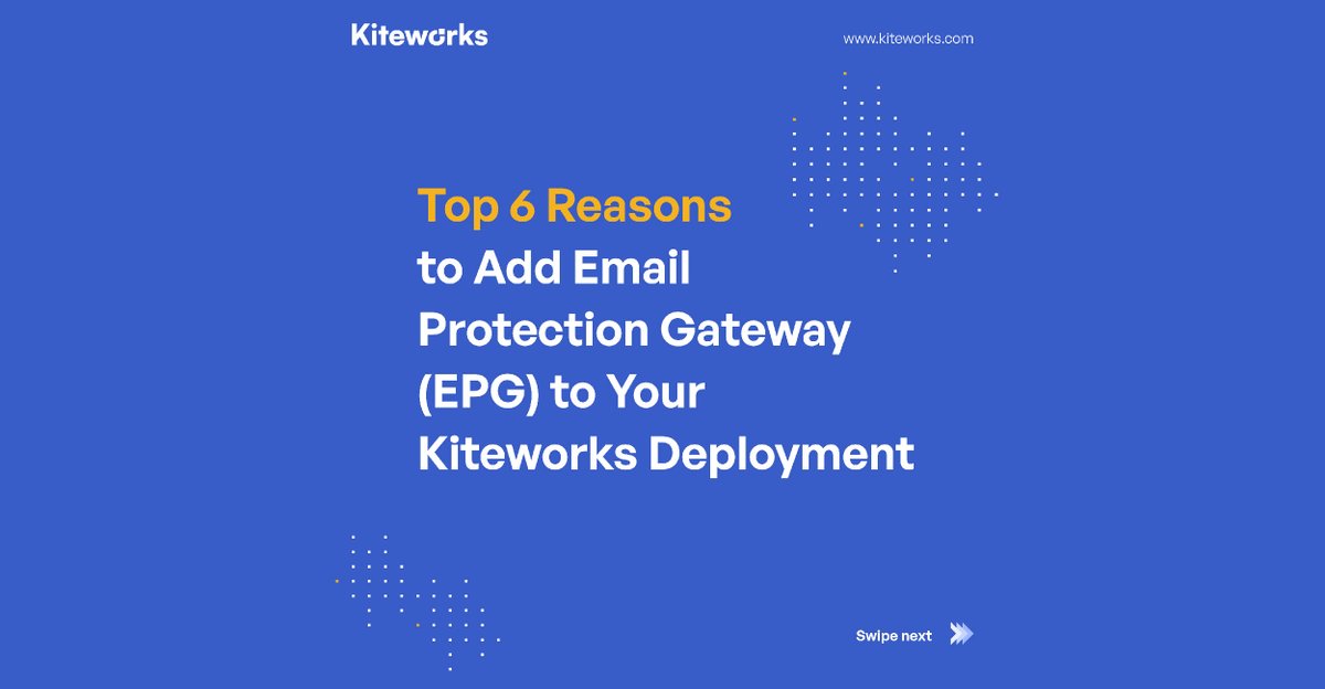Kiteworks's tweet image. These top 6 reasons to add the Email Protection Gateway (EPG) to your existing #Kiteworks deployment will have you racing to call your rep! Click through to read why.

#cybersecurity #emailencryption #encryption