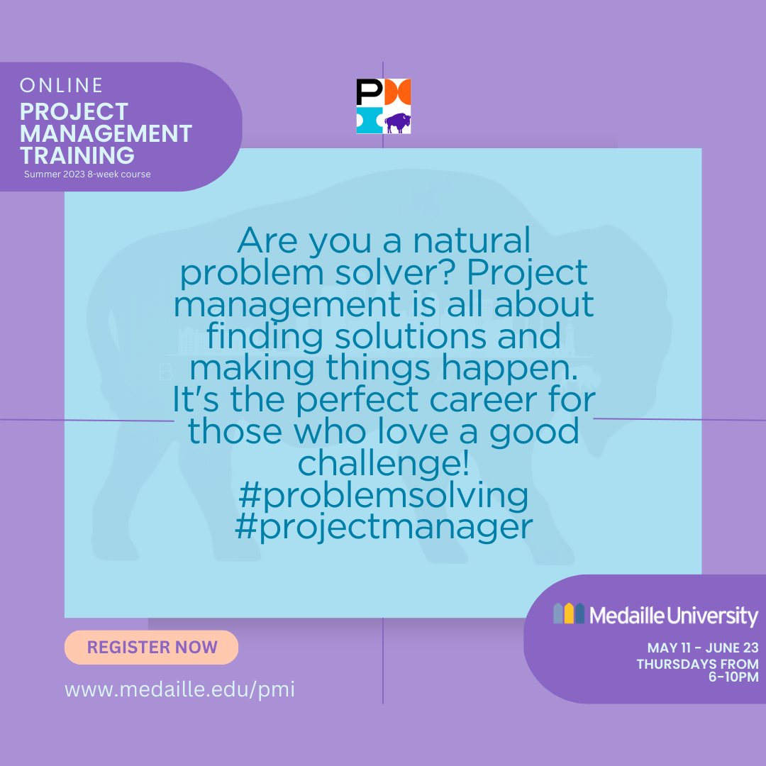 Prep for your PMP or CAPM with Medaille University's project management training course. For more information and registration check out medaille.edu/pmi
#pmp #capm #projectmanagement