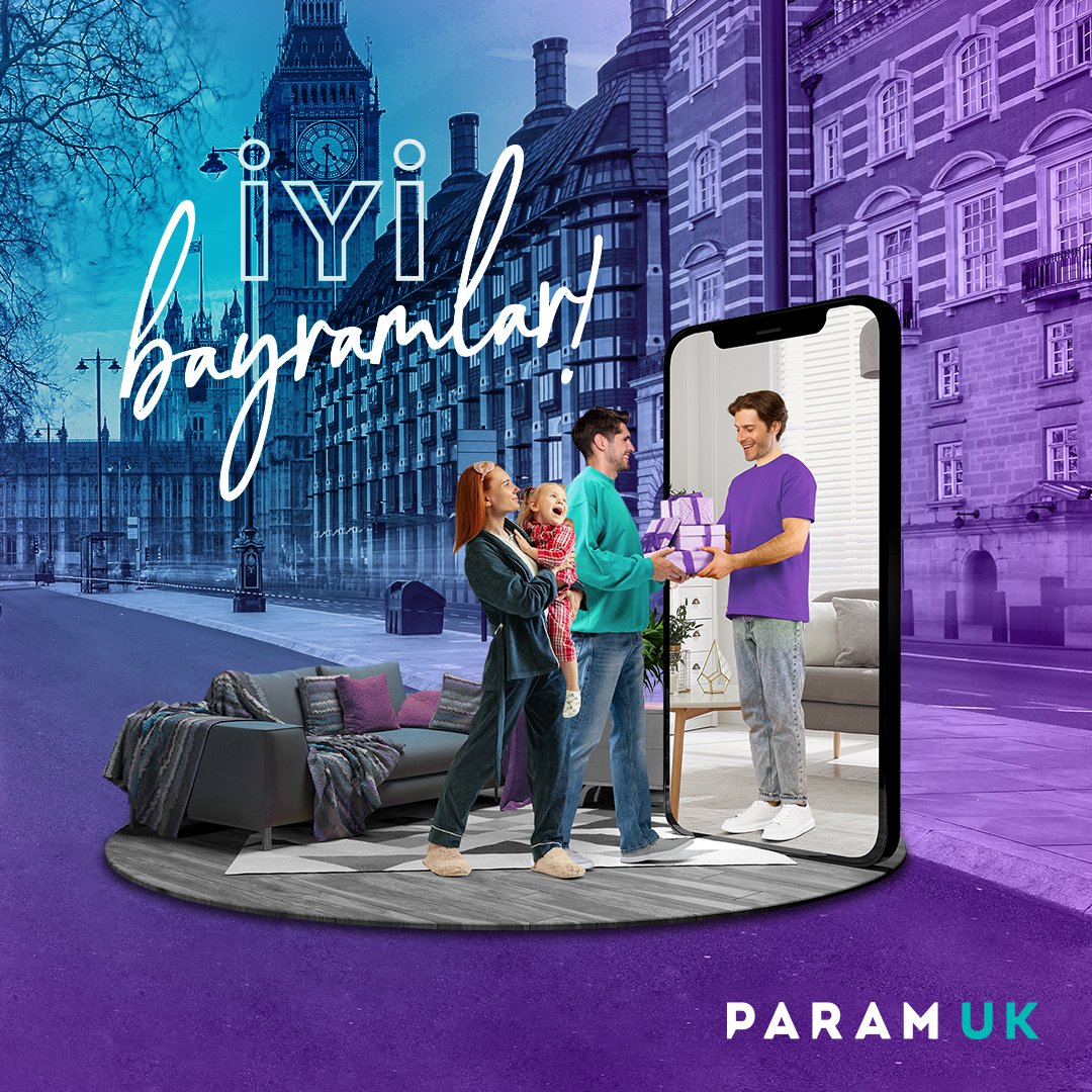 Sevdiklerinle aranda mesafeler olabilir ama Param UK ile onların her zaman yanındasın.
Sevdiklerinle geçireceğin nice sağlıklı ve mutluluğun eksik olmadığı bayramlar dileriz.💜

#ParamUK #MutluBayramlar