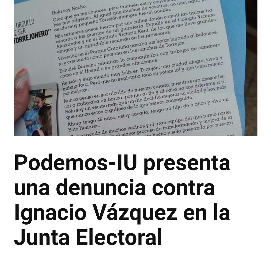 Lo del PP en Torrejón es una vergüenza.

Ya tuvimos que denunciar al ayto por el uso de dinero público para su campaña electoral.

Y ahora le volvemos a pillar saltandose la ley haciendo campaña fuera de plazo.

Nueva denuncia. No vamos a pasar una.