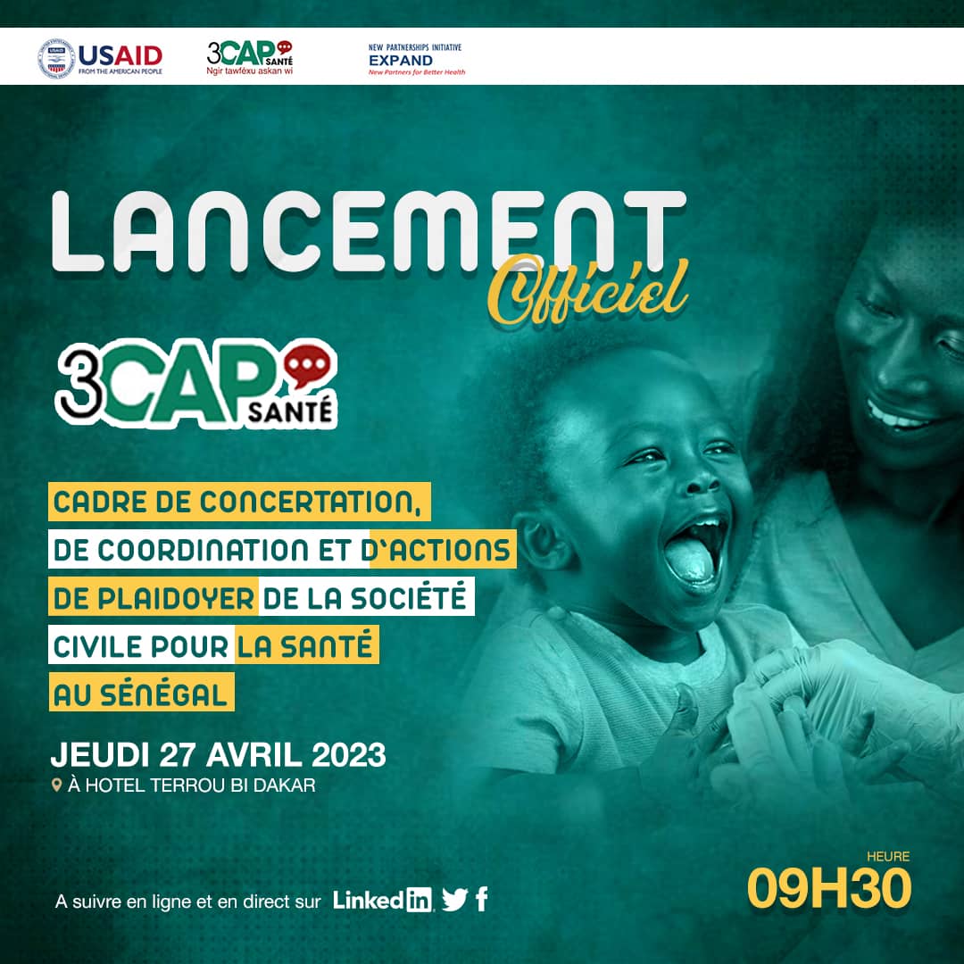 SanteEnda's tweet photo. 📆 Save the date

Le 27 avril 2023, au #TerrouBI, nous serons au lancement officiel du Cadre de Concertation, de Coordination et d'Actions de Plaidoyer de la société civile pour la santé au Sénégal 3CAP-Santé Sénégal qui regroupe une vingtaine d'OSC. https://t.co/tg4FZ3VMzA