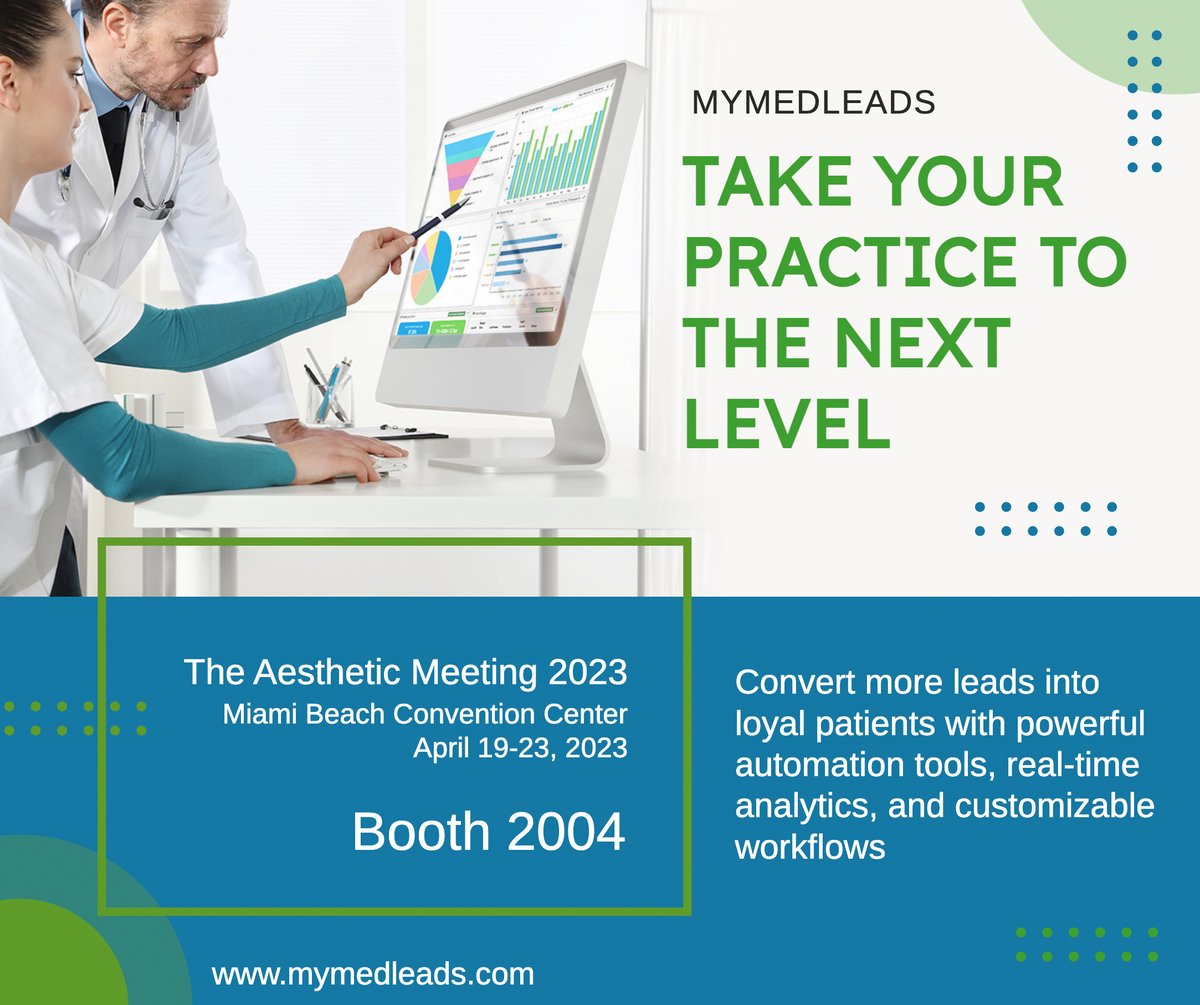MyMedLeads's tweet photo. Hey Aesthetic Meeting attendees! Are you ready to take your practice to the next level?  Stop by booth 2004 to see how MyMedLeads can help you attract more patients, boost conversions, and maximize revenue. 

#theaestheticmeeting #aestheticmeeting2023 #theaestheticmeeting2023 https://t.co/7whWRAfw7x