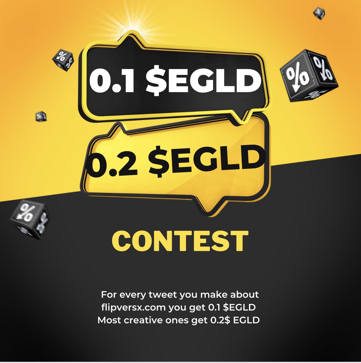 FlipversX's tweet photo. Attention everyone! We have an exciting offer for you!

For every tweet you make about https://t.co/jG0cWOjbgX, you will receive 0.1 $EGLD! 😮 Not only that, but if your tweet is creative and engaging, we will retweet it and you'll get 0.2 $EGLD! 

Don't miss this opportunity! https://t.co/71Hskv5iJL