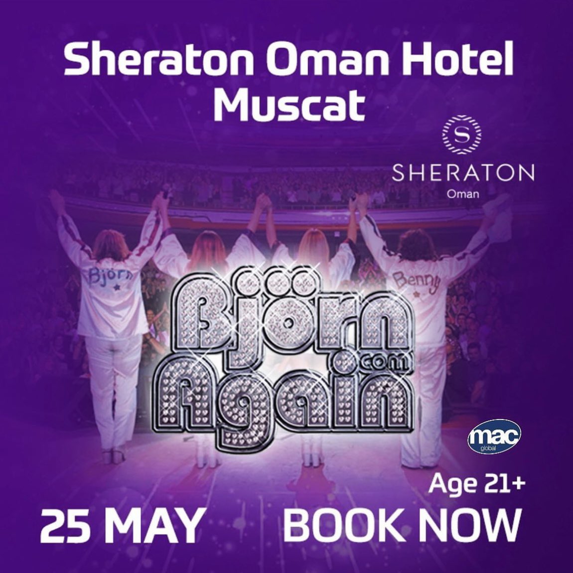 MAC Global is bringing Björn Again to the Sheraton Oman Hotel Muscat on 25 May 2023

“We’re excited for people in Muscat to experience the show that is known and loved around the world for its incredible showcase of ABBA’s biggest hits”

#bjornagain #björnagain #abbamusic #abba