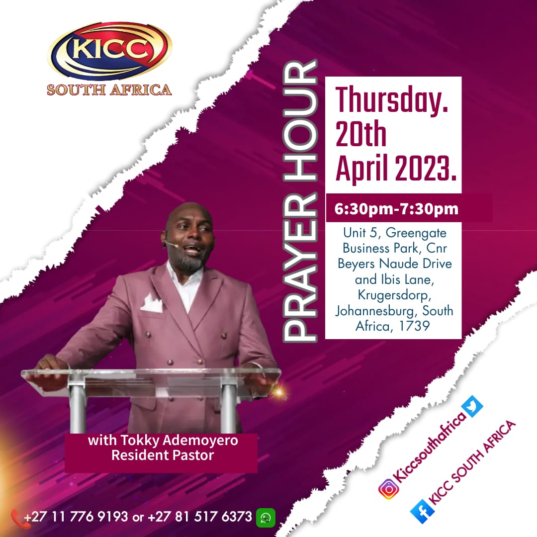 kiccsouthafrica's tweet photo. We are holding #PrayerHour tomorrow. God answers prayers! Join us. The church is marching on.
#EvidentProgress https://t.co/euJiLpKBLW