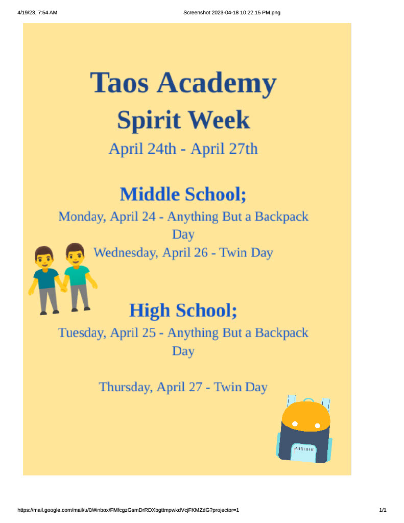 Spirit week next week!
