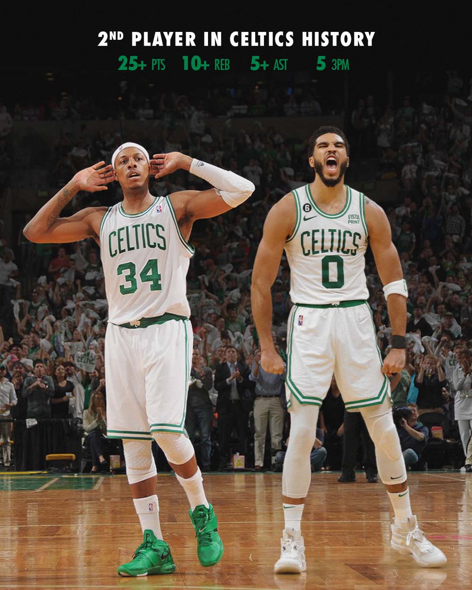 celtics's tweet photo. JT joined elite company last night ☘️ https://t.co/vUcesdv6E8